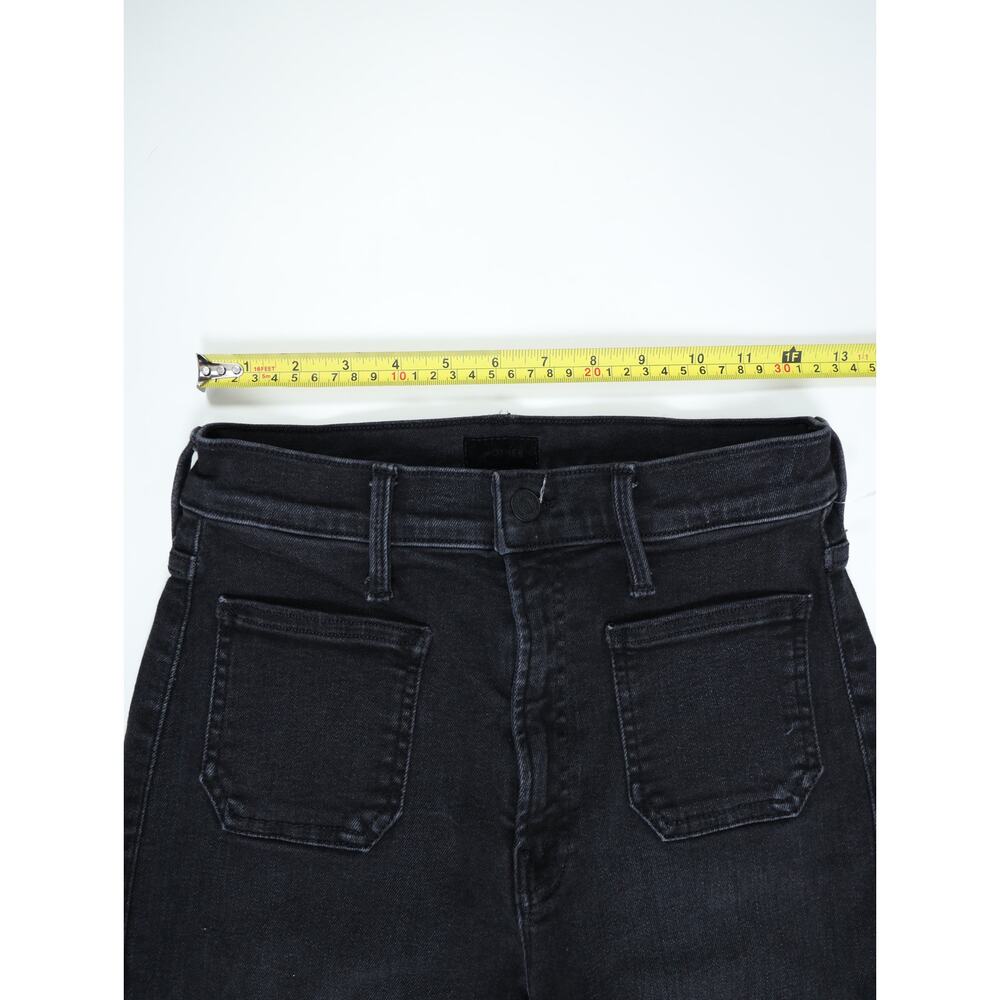 MOTHER Rambler Zip Sneak Washed Black Straight Leg Jeans Patch Pocket 25 Capsule - Picture 14 of 16